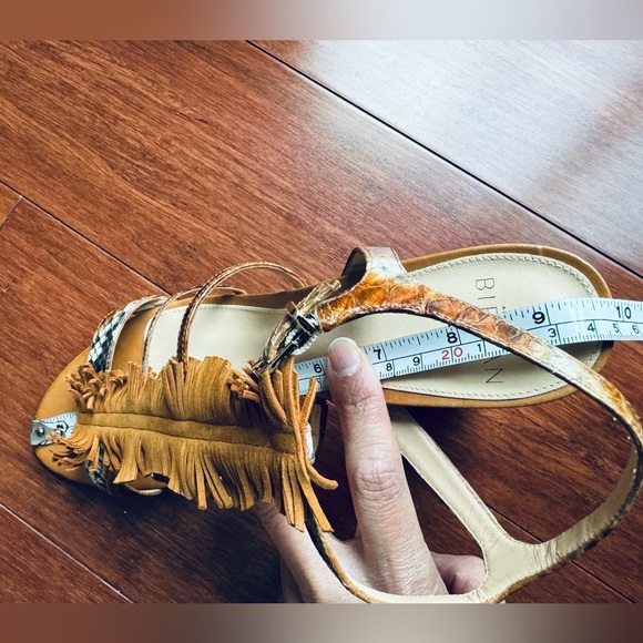 ALEXANDRE BIRMAN
Snakeskin Animal Print ankle T-Strap Sandals with fringes - Picture 10 of 15